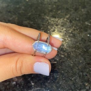 light blue silver ring